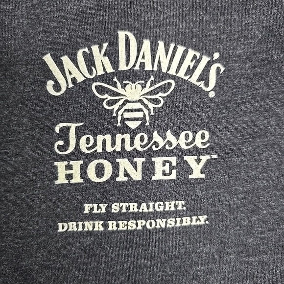 Jack Daniels Tennessee Honey 'Keeper' V-Neck T-Shirt Gray Size Large Promotional - Picture 6 of 9